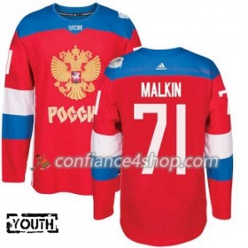 Adidas Maillot de Hockey Russie Evgeni Malkin 71 Coupe du monde de hockey sur glace 2016 Rouge Premier - Enfant